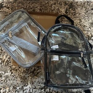 Clear Backpack and Crossbody Set